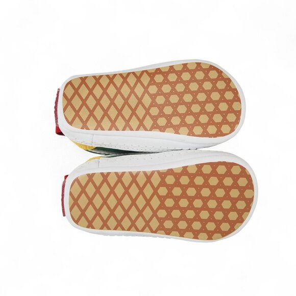 Vans Old Skool Crib Shoes Infant 2 Multicolor Colorblock Green Blue Yellow White - Picture 8 of 11